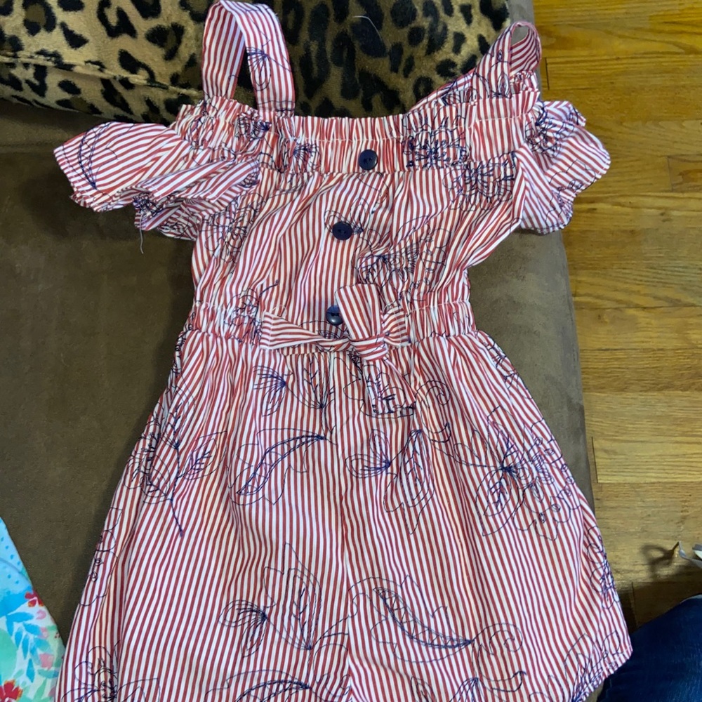 Girls red white blue dress